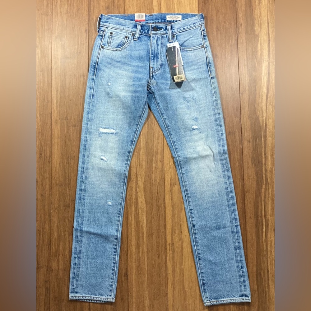 Women Levis 505c Distressed Slim Fit Straight Leg Selvedge Denim Blue Jeans